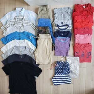 Gap Clothing Bundle Mens Small Summer Lot 25 Tees Shorts Polo Casual Reseller